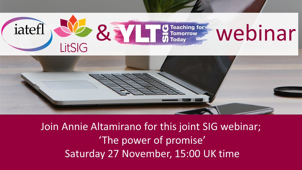 iatefl's tweet photo. Join IATEFL Literature SIG, IATEFL Young Learners and Teenagers SIG, and, Annie Altamirano for this webinar about 'The power of a promise'.
For more details and to register visit: https://t.co/HtgvYUAdey
#Storytelling #iatefl2021 #iatefl #FreeWebinar #YLTSIG #LiTSIG https://t.co/89vMGG3RvN