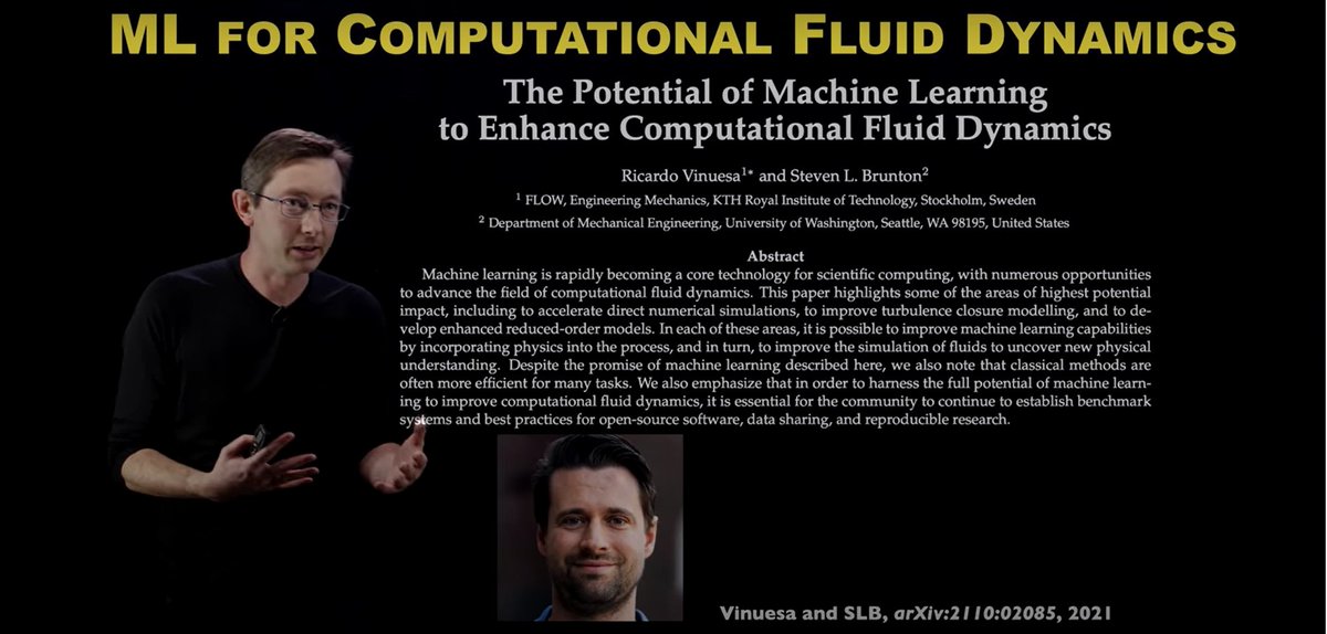 Ricardo Vinuesa (@ricardovinuesa) on Twitter photo In our latest #article, <a href="/eigensteve/">Steven Brunton</a> and I we #review the areas within #CompuationalFluidDynamics (#CFD) where #ML/#AI can help in terms of #Acceleration and/or #Improved #Physical #Knowledge.
#video by <a href="/eigensteve/">Steven Brunton</a>: youtube.com/watch?v=IXMSOS…
#Preprint: arxiv.org/abs/2110.02085 In our latest #article, <a href="/eigensteve/">Steven Brunton</a> and I we #review the areas within #CompuationalFluidDynamics (#CFD) where #ML/#AI can help in terms of #Acceleration and/or #Improved #Physical #Knowledge.
#video by <a href="/eigensteve/">Steven Brunton</a>: youtube.com/watch?v=IXMSOS…
#Preprint: arxiv.org/abs/2110.02085
