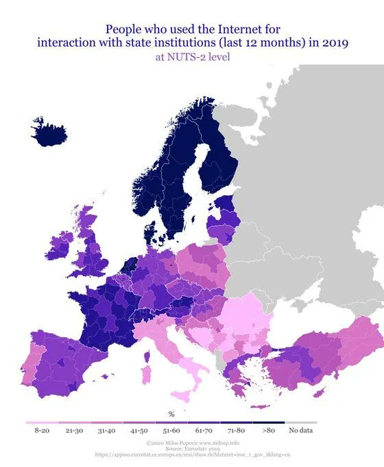 Luca_Gualtieri1's tweet photo. A proposito di #burocrazia, ecco quanti cittadini in #Europa usano internet per interagire con le istituzioni. #digitale #innovazione https://t.co/JzwDUmnzwN