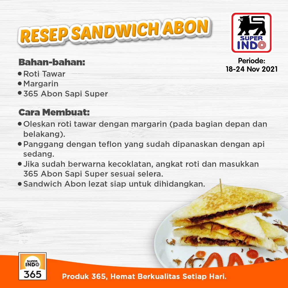 InfoSuperIndo's tweet photo. Wajib ada di rumah nih bu, abon super yang terbuat dari daging sapi pilihan dan bisa jadi teman sarapan, makan siang dan jadi bekal juga.
Minda kasih contekan resep ya
#Promo365
#PromoSuperIndo https://t.co/99CRrQaZyp