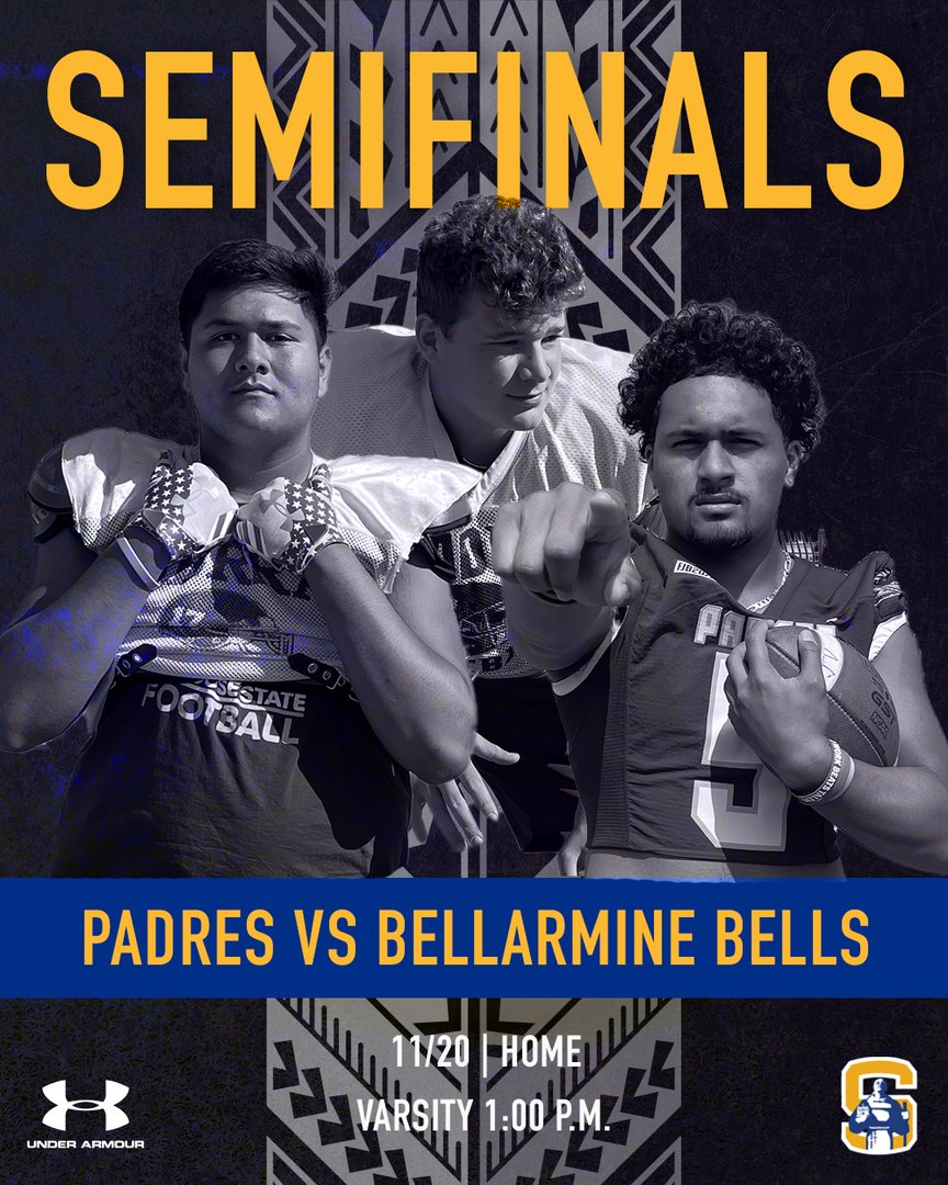 It's a good day for football! Can the Padres take the Bells today in the second round of the CCS Playoffs? Kick off is at 1 p.m. Go Padres!