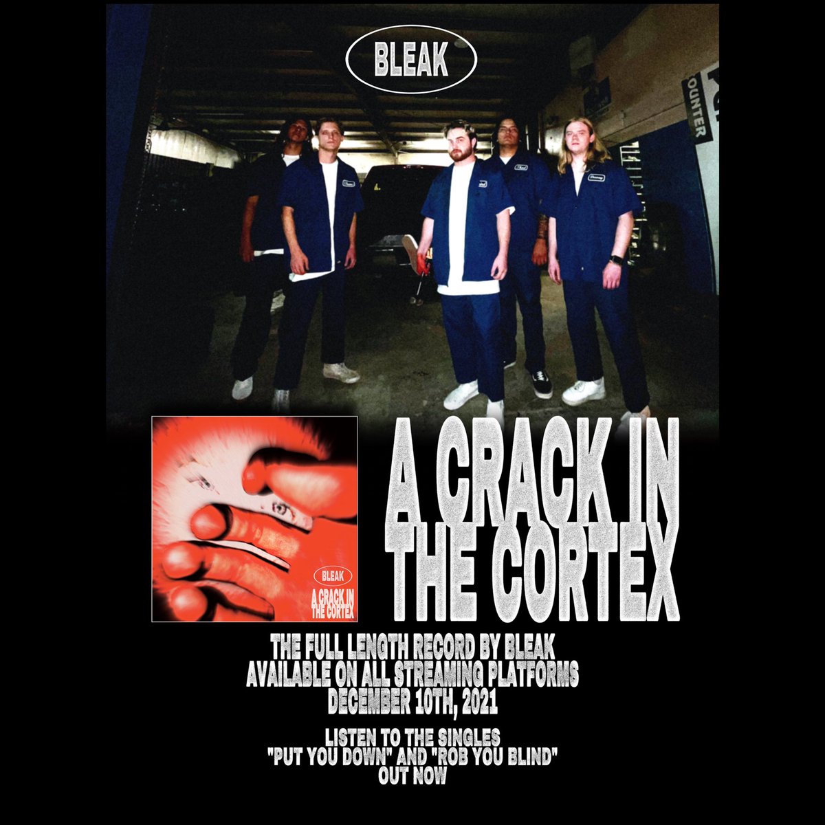 bleakleacounty's tweet photo. A CRACK IN THE CORTEX

The full length record from BLEAK releases 12.10.2021

Follow the link to hear two songs from the release + a new music video directed by Mark Faerman.

https://t.co/sw5PGOOo0J https://t.co/6XuyS5BgV3