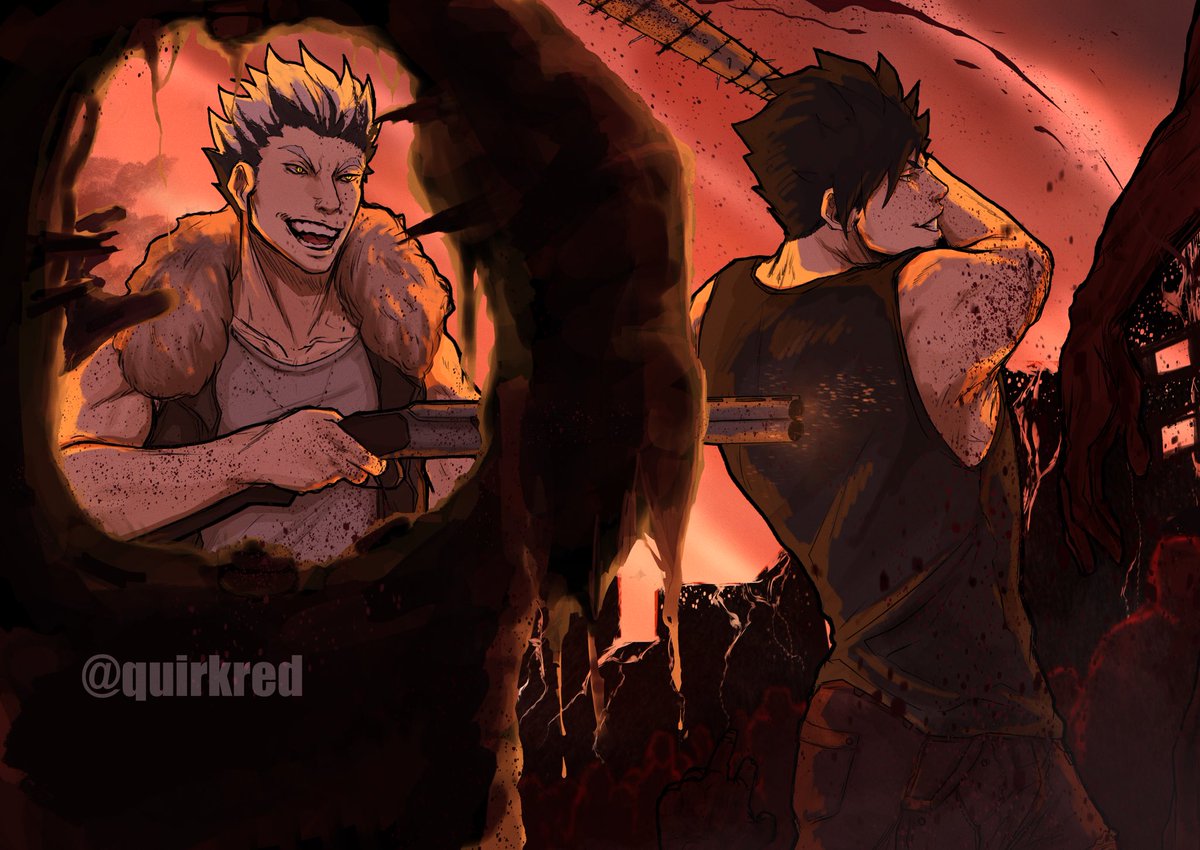 Full piece I did for <a href="/apocalypsezine/">HQ Apocalypse Zine</a> 🧟🦉🐈‍⬛  #Haikyuu 
-
Leftover sales are now open✨🏐
apocalypsezine.bigcartel.com