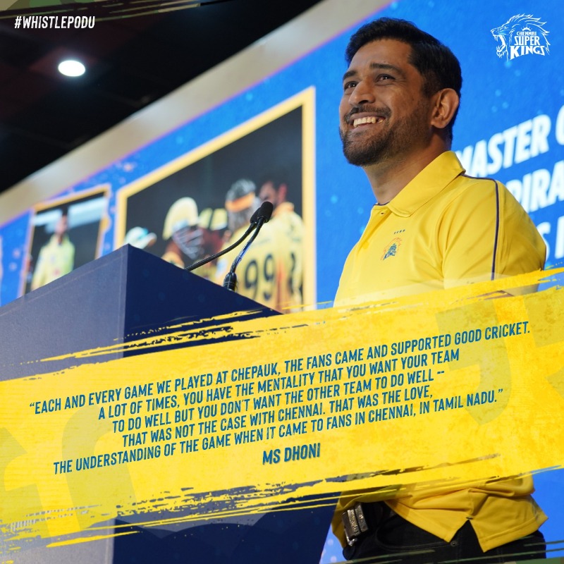ChennaiIPL's tweet photo. THALA 💛 CHENNAI 

#WhistlePodu #Yellove 🦁 @msdhoni