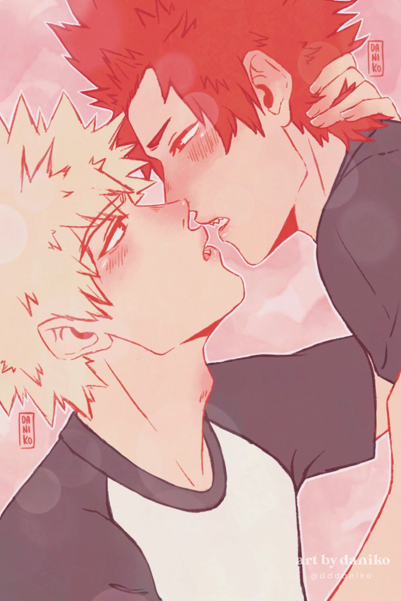 dddaniko's tweet photo. I finished it! 💥🧡❤️ 
My very first time drawing one of my fav bl ship from BNHA

#kiribaku #bakukiri #bnha #mha #Bakugou #bl https://t.co/DFI1Iy0IWy