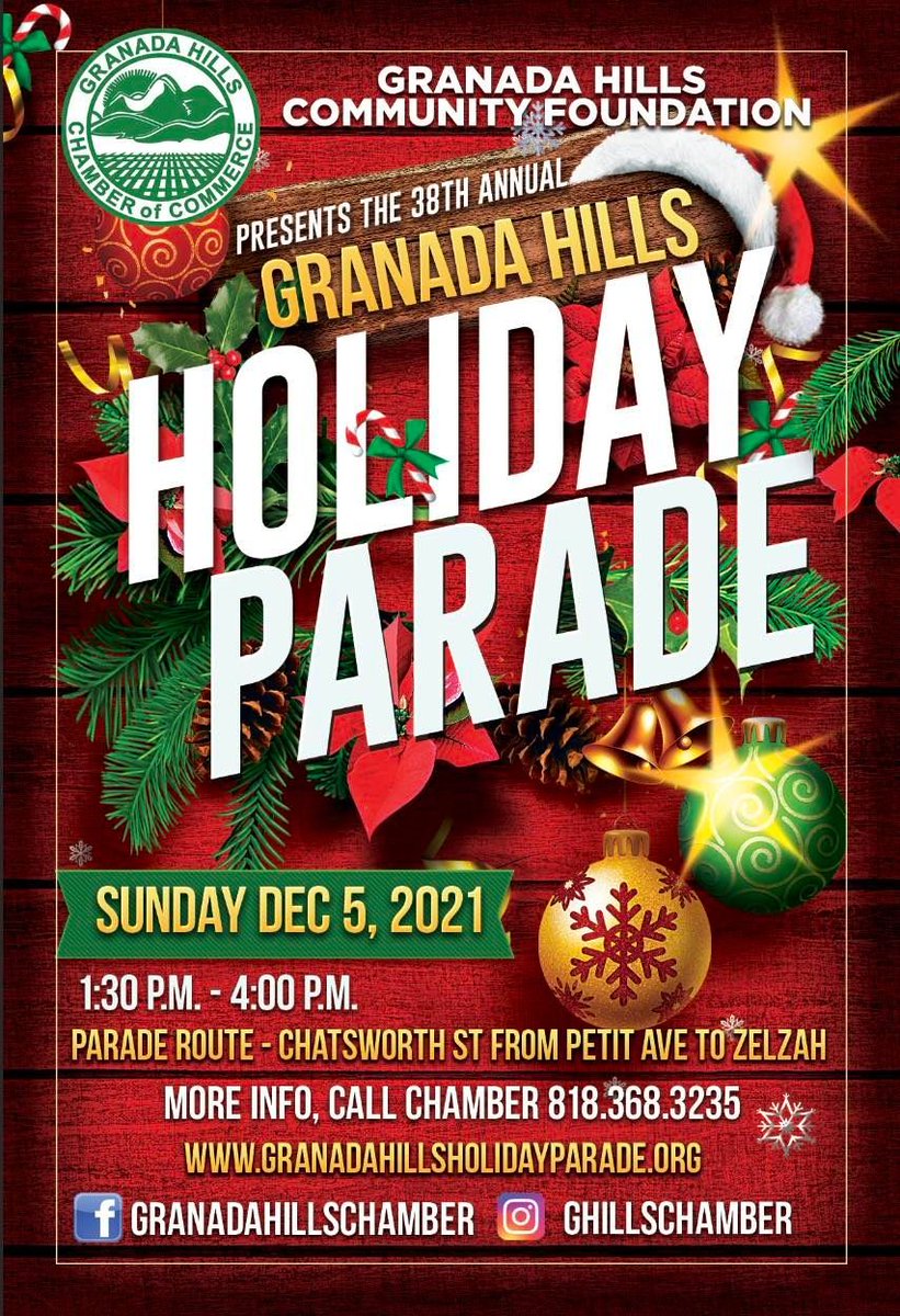 GKPMiddle's tweet photo. Get ready!  The Porter MS Marching Band and Cheer will be performing in the Granada Hills Holiday Parade!  Go Trojans!  #porterms #georgekporterms @knvcos #knvcos https://t.co/qAH2zA8FPT