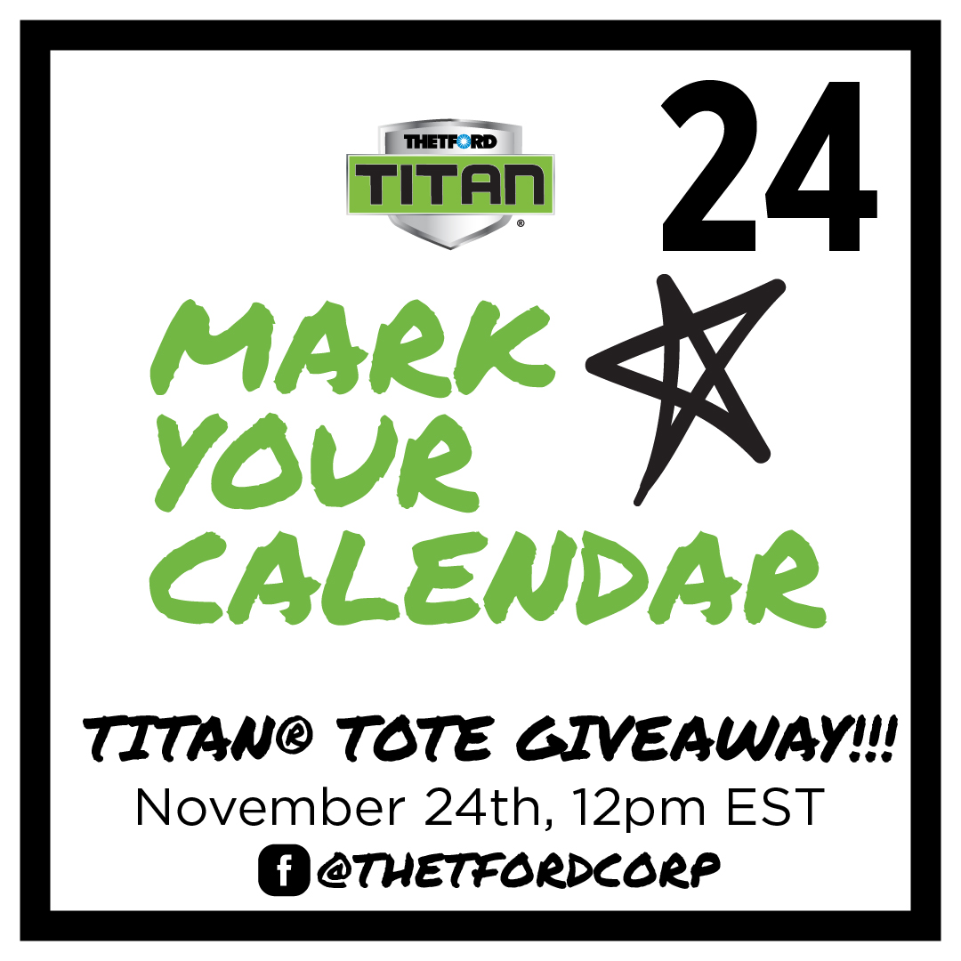 We are going LIVE November 24 @ noon EST and we are giving away a 4 WHEEL 21 GALLON TITAN® TOTE! Click the link below and follow the instructions to enter!

bit.ly/3GRQVD3

The winner will be announced during our FB live!  See you there!