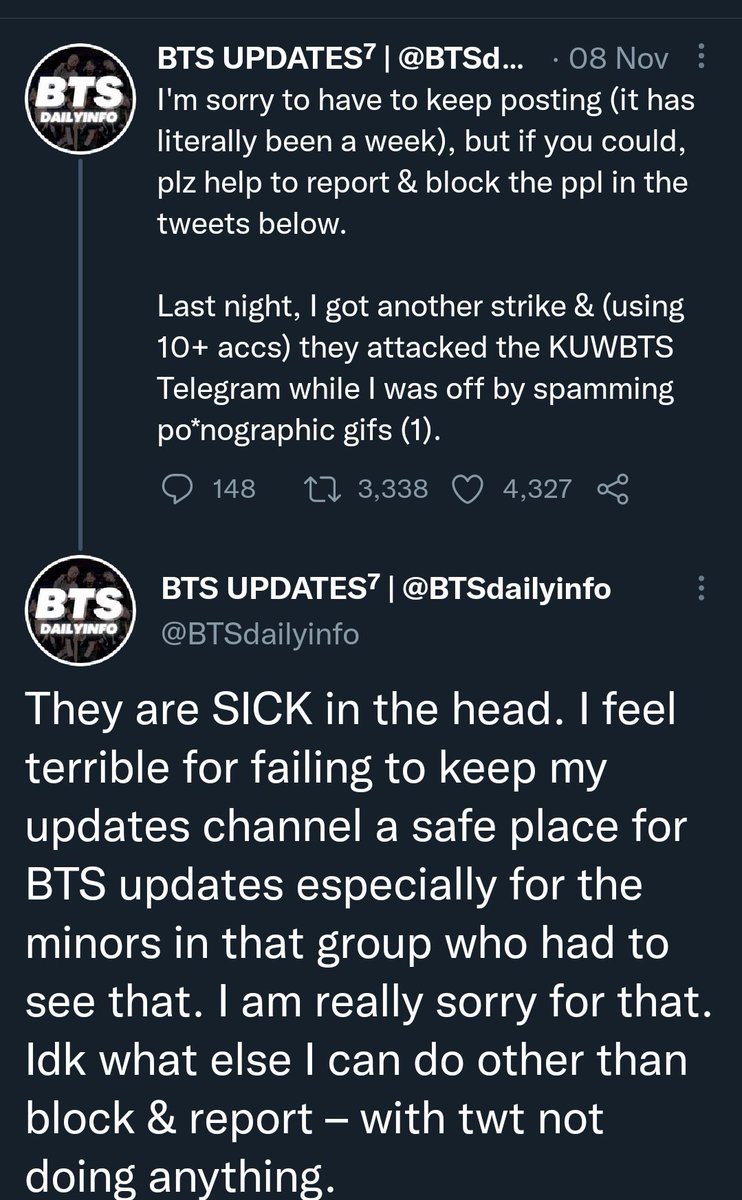 yo4bangtan's tweet photo. @QEllaTan These terrorists gaslighting their victims too. They are hiding behind religion to abuse others. Despicable.
Obviously they are using the system to harass & also giving threats on the side. They are criminals.
#TwitterMalciousDMCA
#TwitterSafetyFails https://t.co/rQ8tn801BC