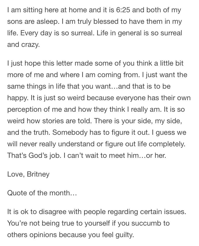 Britney Spears, May 2007

“I am only human and I love you all for still loving me.” #FreedBritney