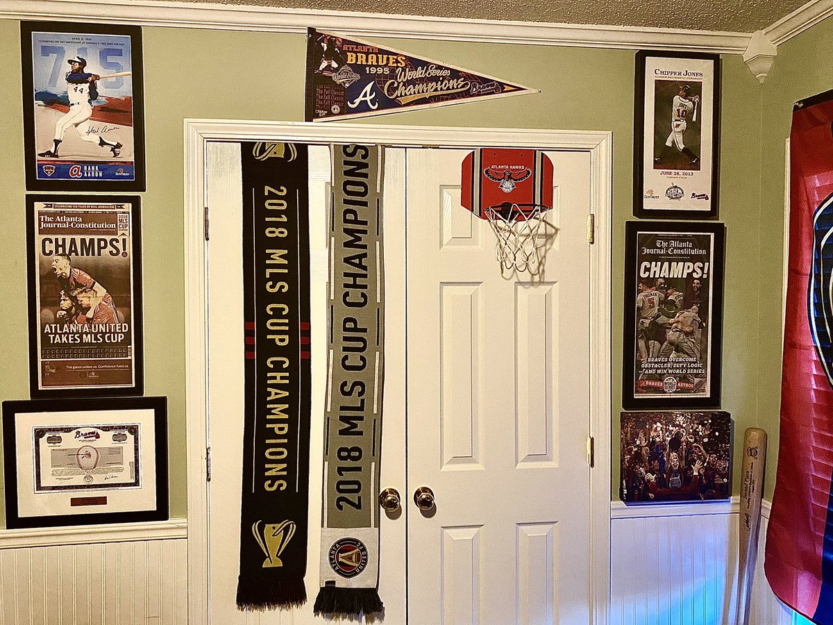 JCSmalls3115's tweet photo. @RealMattlanta @buckbelue8 @kingcfb @chrisdimino @Braves @ATLUTD @CelliniNick @HometeamBleak @BFinn86 @FrontOfficeLos @brianhoyt24 
Just a Reminder that FC has a Championship Wall in his office.  #RunningOutOfRoom #TitleTown 😎 🏆 https://t.co/nNLZuYfbL9