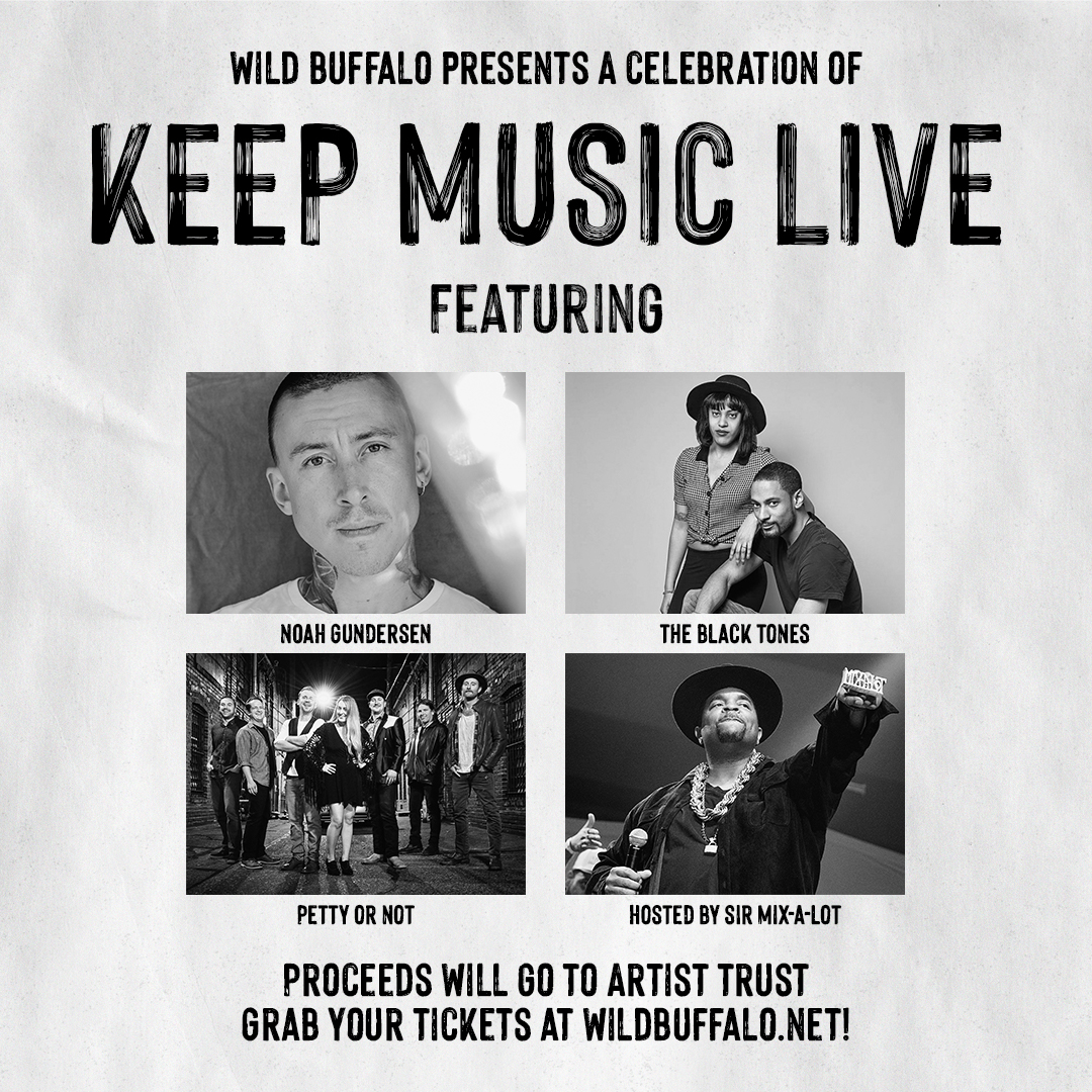 Tonight! We have an epic lineup for the <a href="/KeepMusicLiveWA/">KeepMusicLiveWA</a> celebration featuring <a href="/noahgundersen/">Noah Gundersen</a>, <a href="/TheBlackTones/">The Black Tones</a>, and Petty or Not (tribute to Tom Petty and Fleetwood Mac). Tickets still avail right here! bit.ly/3CBySgY