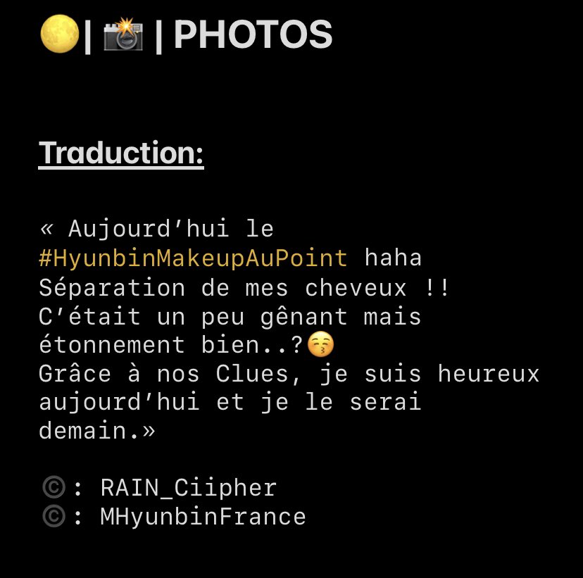 MHyunbinFrance's tweet photo. 🌕| 📸 | TWITTER
Traduction et photos du tweet de notre Hyunbin qui est heureux aujourd’hui et qui le sera demain aussi grâce aux Clues.💕
©️: @RAIN_Ciipher
#MoonHyunbin #HYUNBIN #문현빈 #PRODUCE_X_101 #CIIPHER #CPR #Pengbin🐧 #Ciipher_BLIND_Open
#싸이퍼에_콩깍지_껴버렸네 https://t.co/VCu5ssDIF8