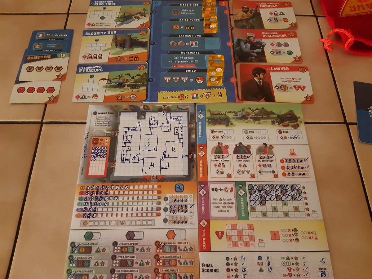 MsStandart's tweet photo. Again #DinosaurIsland #RawrNWrite it is tonight! Some cozy rounds while listening to John Williams OST of Jurassic Park. Going to be a tight race for my favourite Roll/Flip&amp;Write Game this year. So many outstanding games like this little gem here! 🫂🦖🦕 @Pandasaurusgame https://t.co/PSLJ7UHKwq