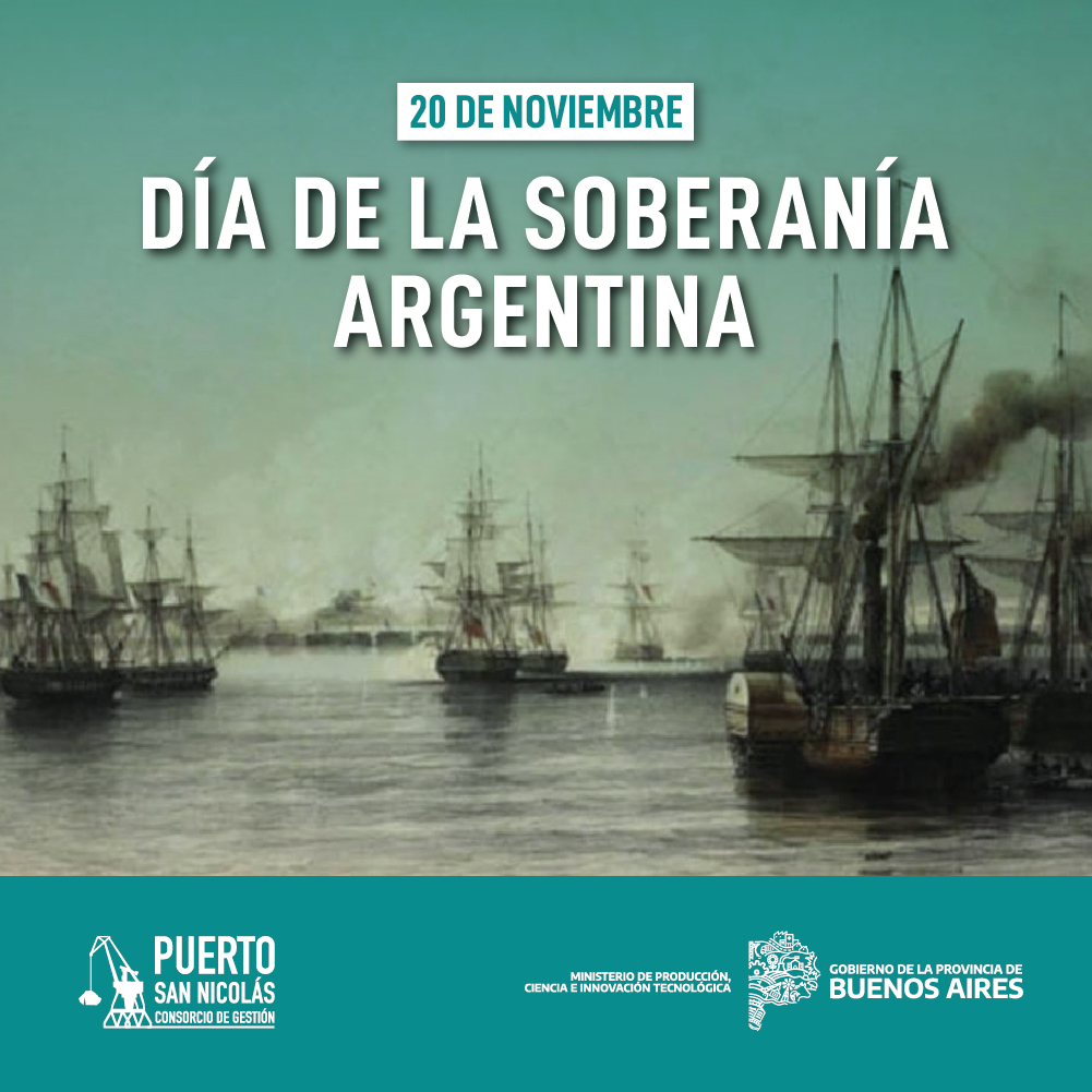 PuertoSN's tweet photo. DÍA DE LA SOBERANÍA  🇦🇷
Cada 20 de noviembre, desde el #PuertoSanNicolás, recordamos el episodio histórico conocido como La batalla de la #VueltaDeObligado. Como en aquel 1845, reivindicamos en un proceso cotidiano la defensa de la soberanía nacional y la de nuestros ríos 💪 https://t.co/FXniOaOCAb