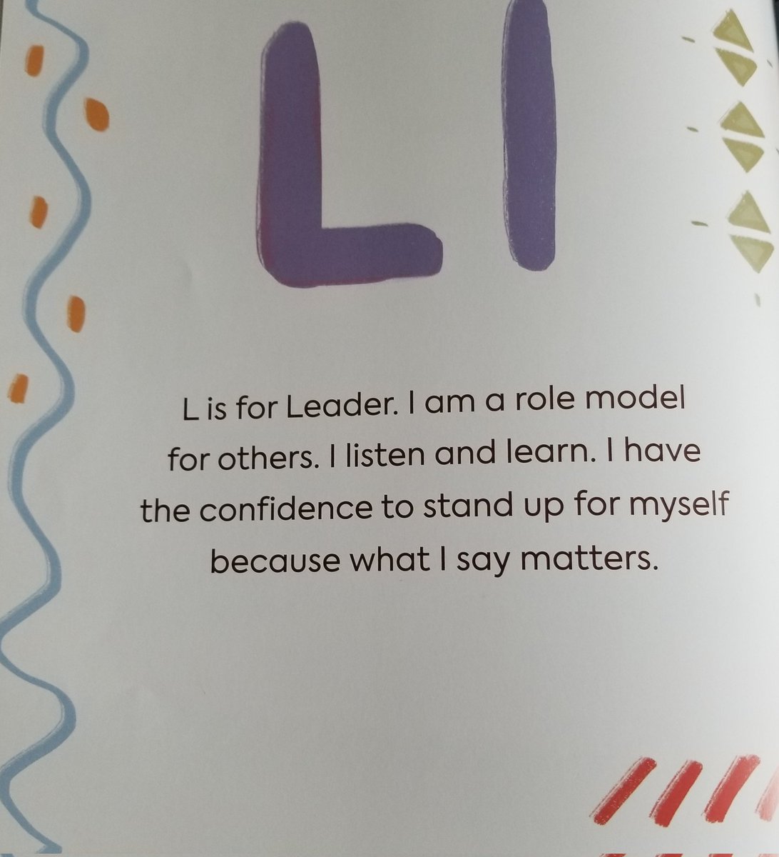 teacher_grant's tweet photo. @teacher_grant What an amazing discussion @LoveofLit_Books from Nyasha Williams @xnyx on her book.  I love use of the alphabet for each affirmation.  The pictures and vibrant colours are beautiful.  My favourite letter is L is for Leader! https://t.co/NjGjtFziO6