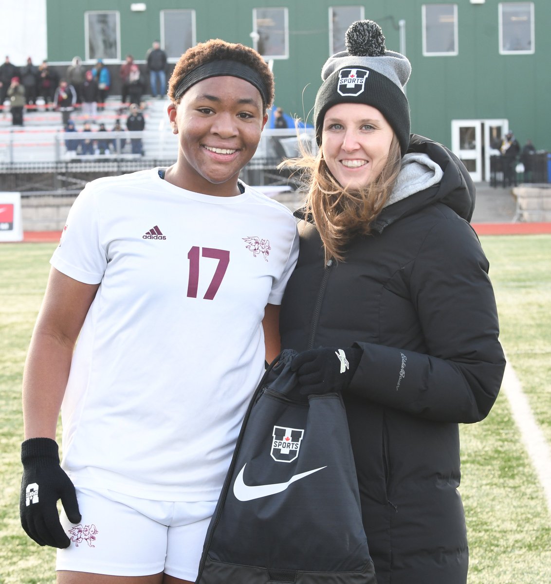 USPORTS_Soccer's tweet photo. WSOC: Congratulations to @MacEwanGriffins 
#17 Grace Mwasalla and @ubcwsoc #21 Jacqueline Tyrer on both being awarded Player of the Game!

@ProtocaseInc
@cbuniversity
#chasetheglory #GriffNation #GoBirdsGo https://t.co/z737SKnbrJ