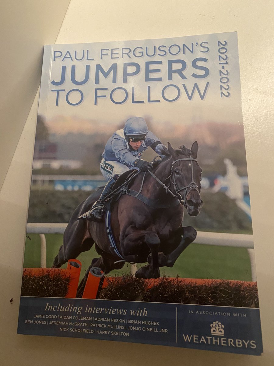 Something tells me I wouldn’t have secured a 1-2 finish in the <a href="/HRIRacing/">Horse Racing Ireland</a> #20toFollow competition last year without this little bible. Not a bad start to this year either. Thanks <a href="/paulfergusonJTF/">Paul Ferguson</a> #JumpersToFollow