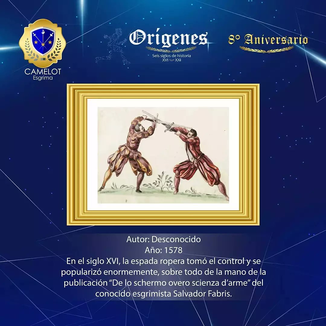 CamelotEsgrima's tweet photo. ¡Damos inicio al Siglo XVI! 🤺🗡⚔️🛡
Las escuelas francesas e italianas desarrollan sus estilos y técnicas, se inicia con el uso de la cazoleta y diversos autores muestran interés en ver a la esgrima como ciencia. 

#FestejaConCamelot #Esgrima #Xalapa #Deportes https://t.co/jn4n7AlTZs