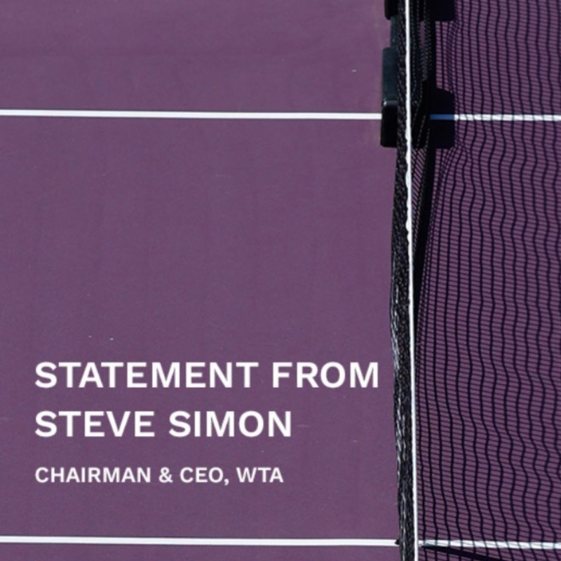 WTA's tweet photo. A statement on the recent video of Peng Shuai posted by China state-run media 👇