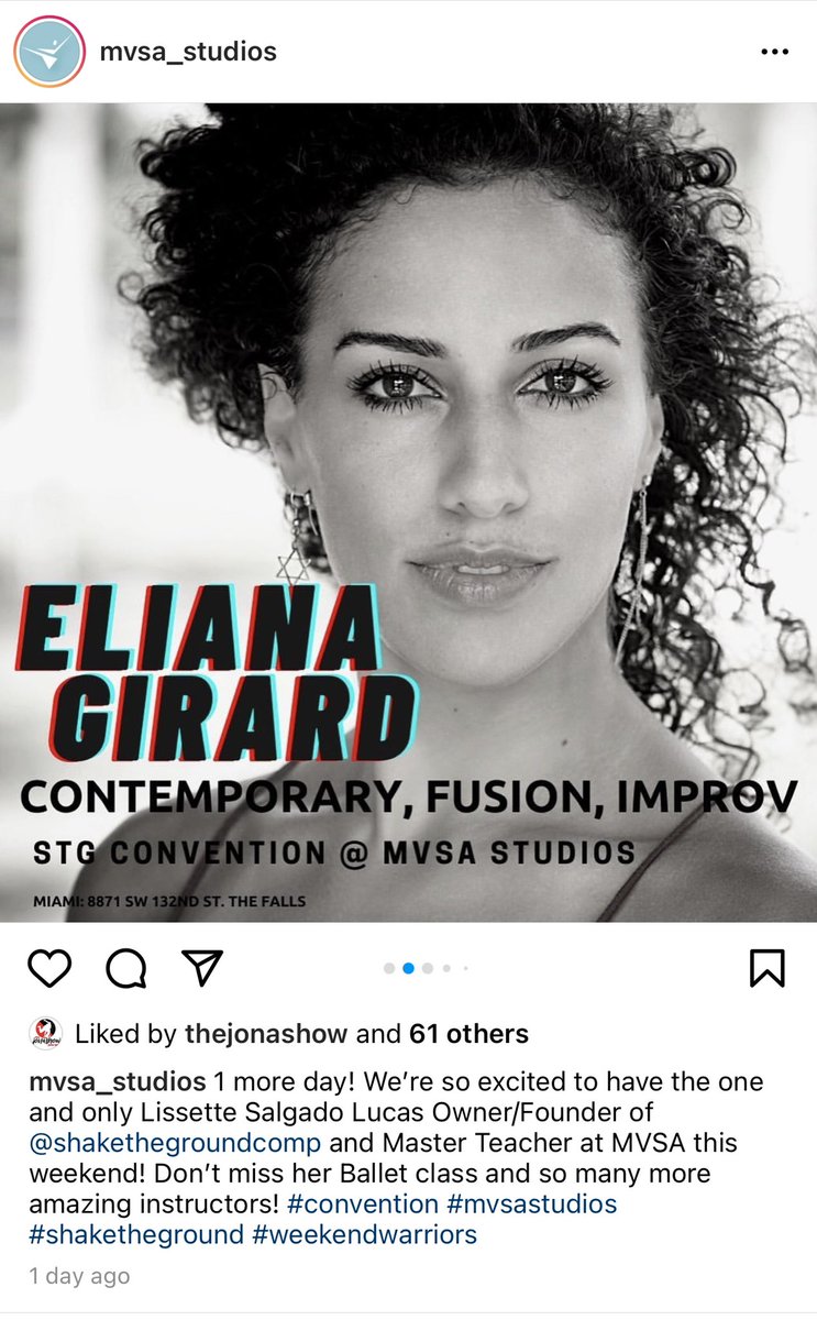 #tomorrow #sunday #masterclass #miami 💃🏻 #elianarose #movementspeaks #louderthanwords