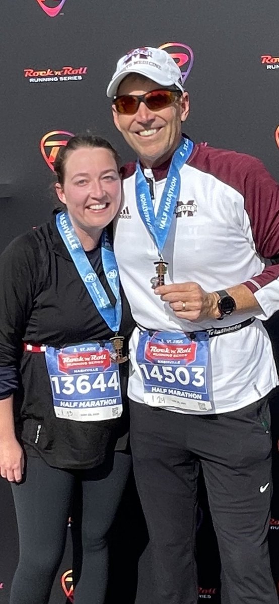 TNbraindoc's tweet photo. So proud of Hannah Sills for completing her first half marathon today in the @RunRocknRoll #RnRNashville race. From novice runner to finisher it has been an awesome journey. By far the best part has been the weekly Dad-daughter training runs. Love my girl!! https://t.co/Ru9LJwFIGX