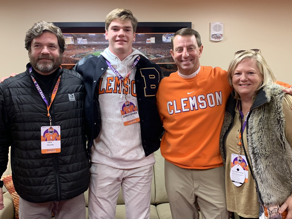 Christopher Vizzina (@vizzina2) on Twitter photo After a very memorable conversation with Coach Swinney, I am BLESSED to say I have received an offer from Clemson University!
<a href="/CoachStreeter/">Brandon Streeter</a> <a href="/BriarwoodFTBLL/">Briarwood Football</a> @GasCrew7v7 @SWiltfong247 <a href="/ChadSimmons_/">ChadSimmons</a> <a href="/samspiegs/">Sam Spiegelman</a> After a very memorable conversation with Coach Swinney, I am BLESSED to say I have received an offer from Clemson University!
<a href="/CoachStreeter/">Brandon Streeter</a> <a href="/BriarwoodFTBLL/">Briarwood Football</a> @GasCrew7v7 @SWiltfong247 <a href="/ChadSimmons_/">ChadSimmons</a> <a href="/samspiegs/">Sam Spiegelman</a>