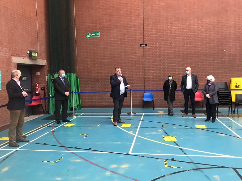 1/3 It was a pleasure to welcome Sir Michael McBride &amp; Patricia Donnelly  to our Mass Vaccination Centre I Ballymena today to recognise the amazing work of all involved in the <a href="/NHSCTrust/">Northern Trust</a> Vaccination Programme