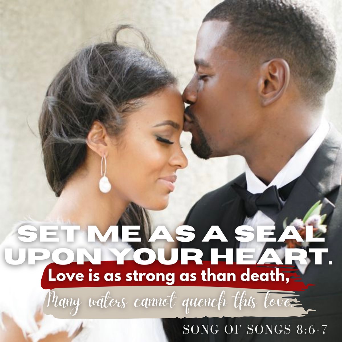 VOTDBibleDaily's tweet photo. Song of Songs 8:6-7b — Set me as a seal upon your heart, as a seal upon your arm.  For love is as strong as death, jealousy is fierce as the grave.  Its flashes are flashes of fire, the very flame of the Lord.  Many waters cannot quench love, neither can floods drown it. https://t.co/e8zBUtH0z6