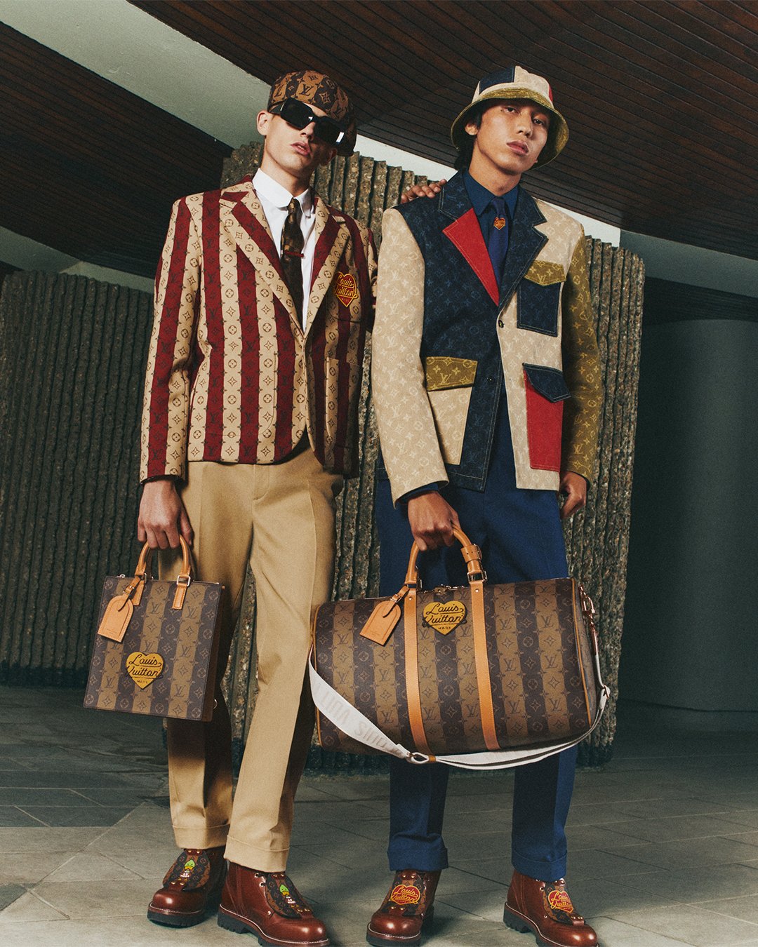 Louis Vuitton on X: Mixing and mismatching. Reminiscent of the lining on  historic #LouisVuitton trunks, the new Monogram Stripes motif features  across #LVxNIGO pieces in multiple colorways. See the latest from the