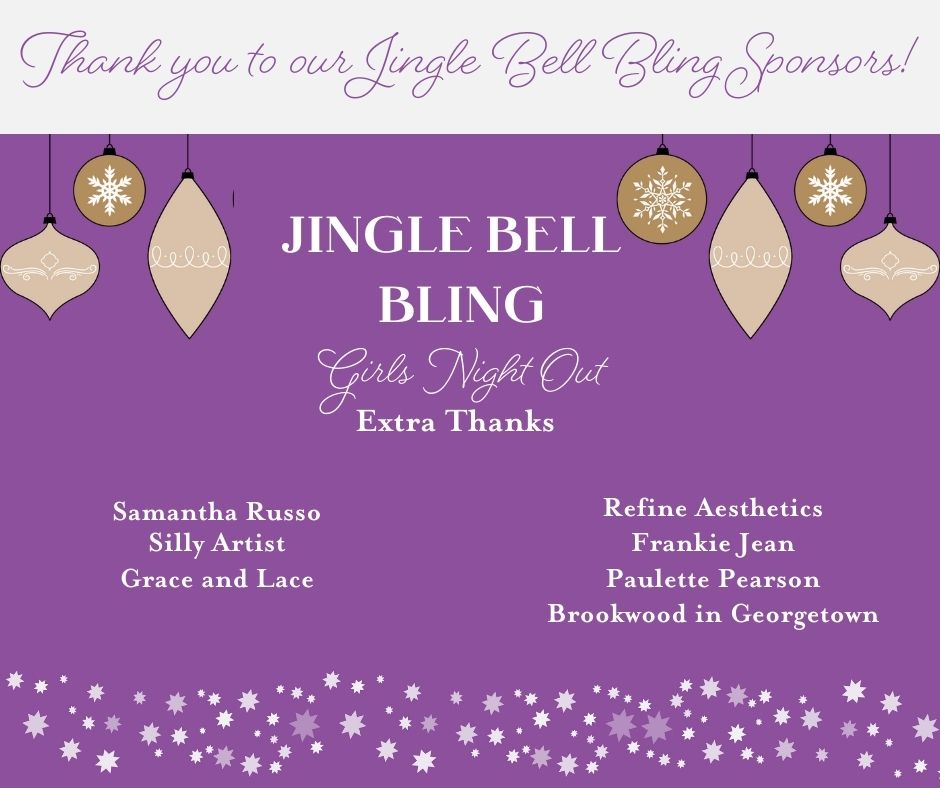 Thank you to the sponsors for Jingle Bell Bling!