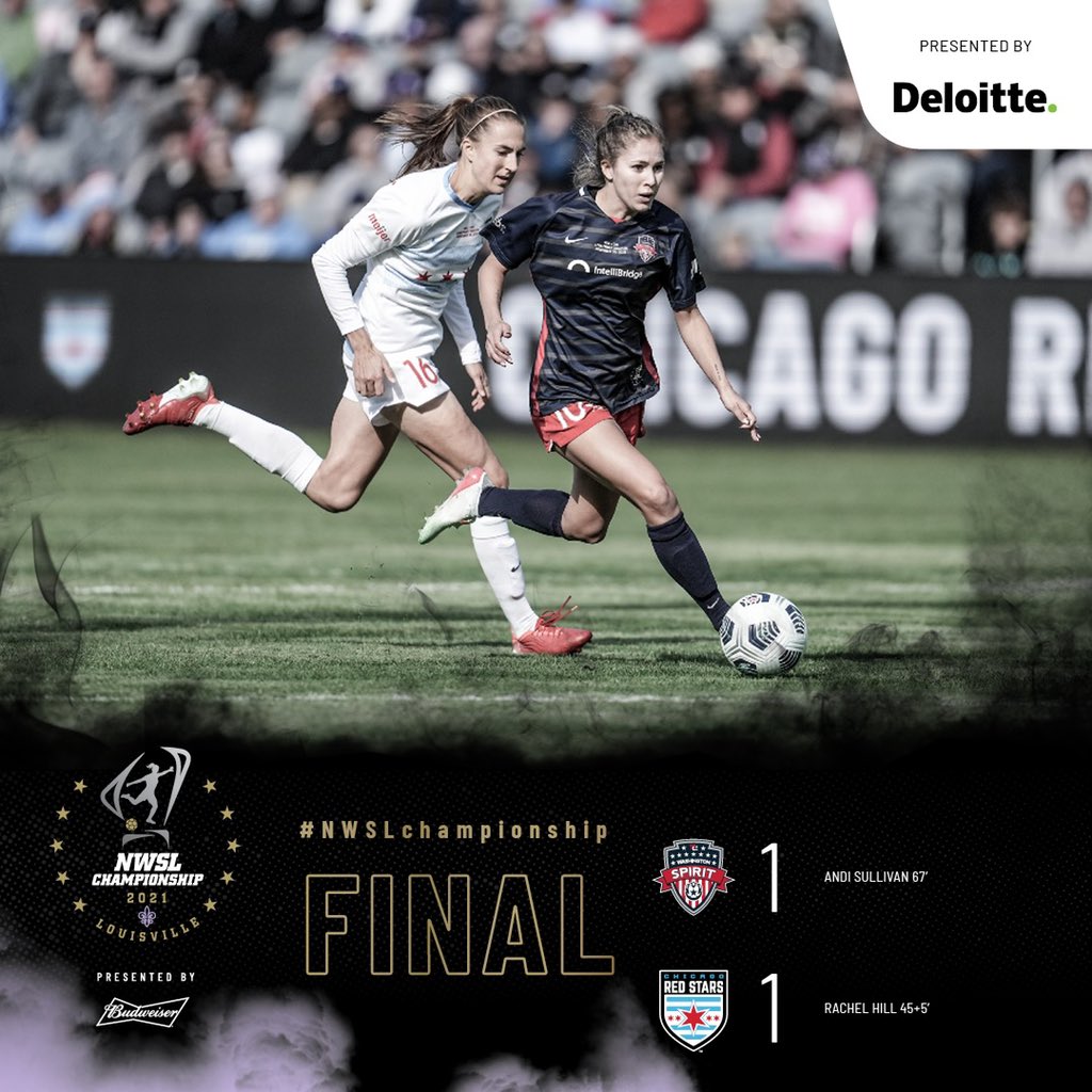 NWSL's tweet image. Free soccer everyone 😏

#WASvCHI | @DeloitteUS