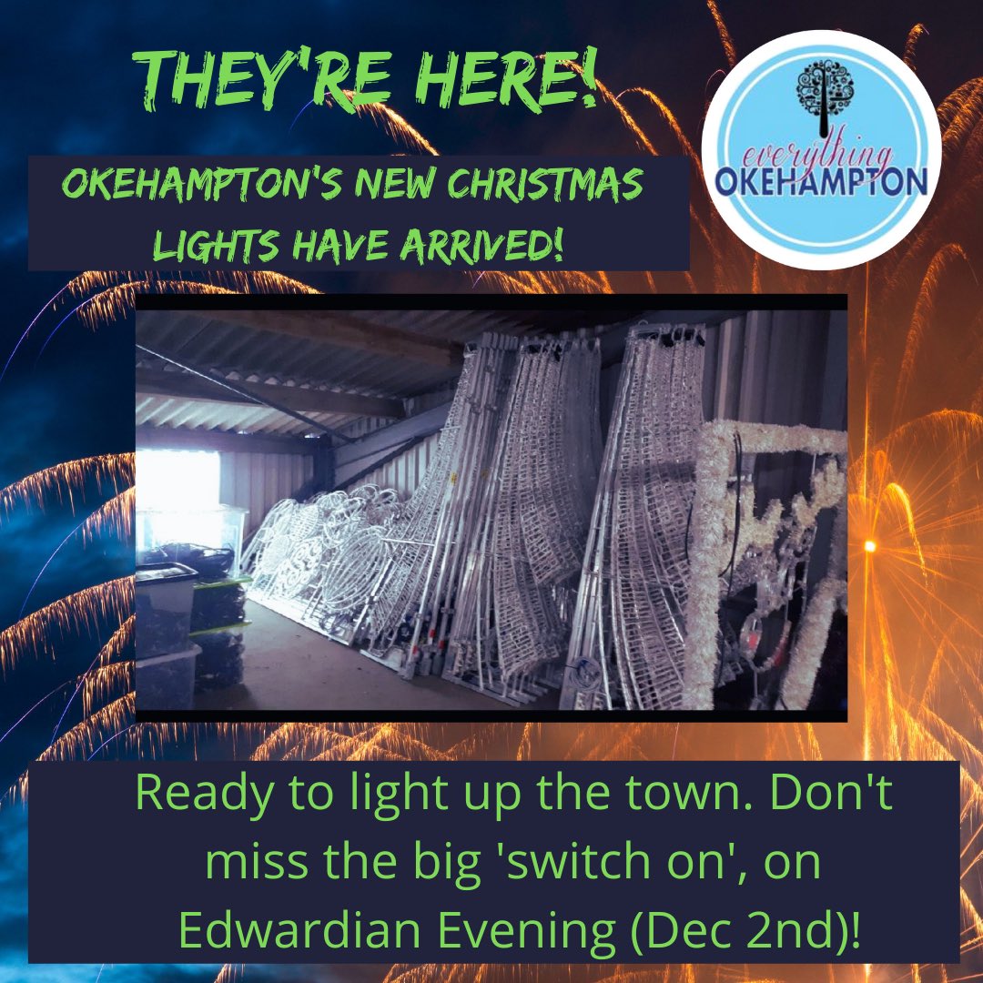 It’s beginning to look a lot like Christmas!  Okehampton’s new Christmas Lights have arrived ready for the big ’switch on’ on Edwardian evening (December 2nd) Stalls are still available on the evening for just £20. Email everythingokehampton@gmail.com for details
