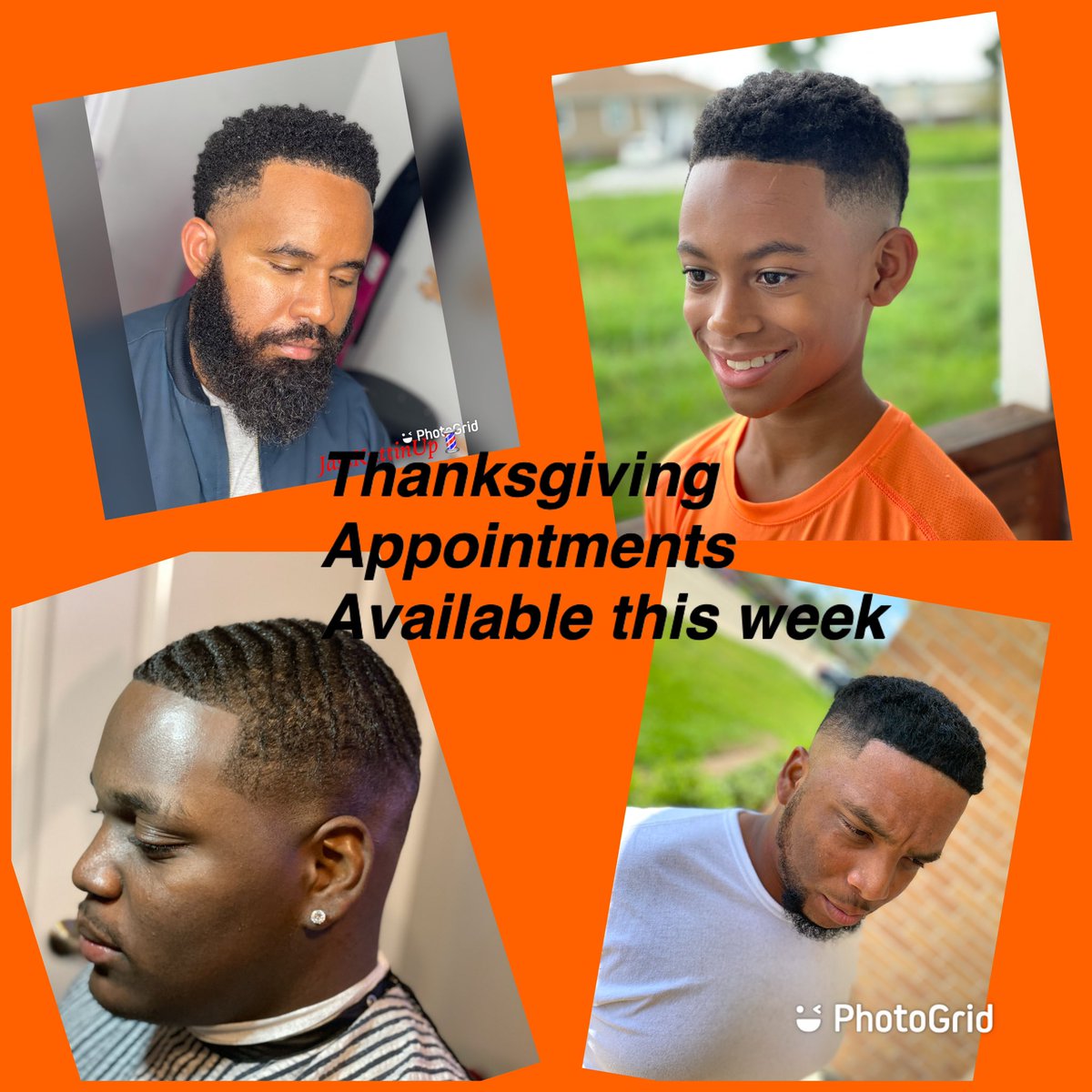 AllDatJass_'s tweet photo. I have a few spots left ! Go book your appointment today ! #Thanksgiving #thankful 
Click the link below 👇🏾

https://t.co/FwVTTfiAQF
#jasskuttinup💈 #harveyla #harveylabarber #nolabarber #nolabarbering #gretnabarber #gretnalabarber #upcomingbarber #yournewbarber #westbankbarber https://t.co/8wNgIMBvMm