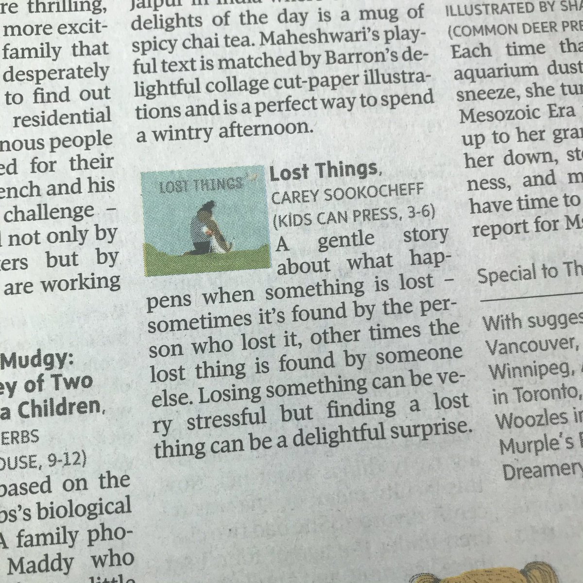 CareySookocheff's tweet photo. So happy to see LOST THINGS as part of the @globeandmail kid’s book gift guide this morning! Thanks @jeffrey_canton 

@KidsCanPress #picturebook #picturebookgiftguide #globeandmail https://t.co/WeRyJxqsgh