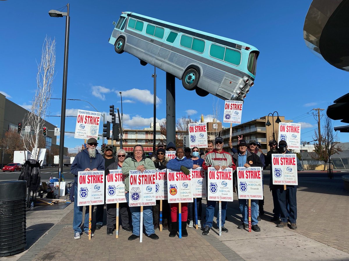 Teamsters533's tweet photo. Day 47 ULP Strike ⁦@RTCWashoe⁩ ⁦@KeolisNA ⁦@groupekeolis⁩ No Teamsters No Buses. 1 day longer and 47 days stronger. Keolis and RTC ⁦@BillBtnevada⁩ Hate essential workers. Shame on You. ⁦@KeolisIDF⁩ https://t.co/jkpOaRsCpf