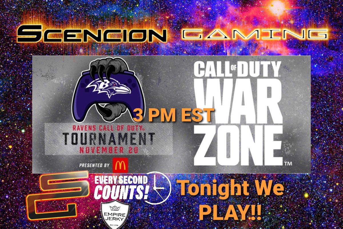 scenciongaming's tweet photo. Its TOURNAMENT DAY!! We have an awesome day ahead with @Kazmatix_ @cheetoes21 and @holy_juan1 running the #Baltimore Ravens tourney hosted by @McDonalds starting at 3 PM EST! Don't miss out! Also @SG_PandaShade will be running a few today thru @ZLeaguegg! WHAT A TIME! #ScendIt https://t.co/c6KjBbecxb