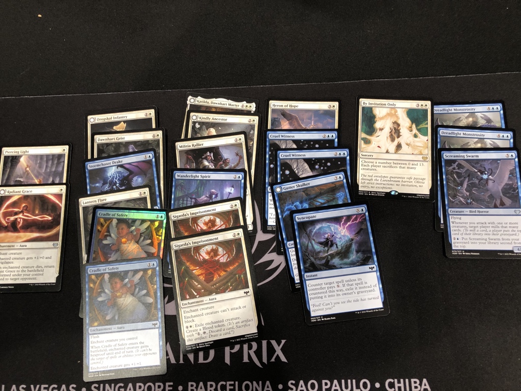 Adam98118's tweet photo. Very nice to be out of the house and at #MTGVegas.  All hail @AnnetteSherr for letting me come play.  

1-0 in the sealed main event. Deck seems decent (decent+ maybe), but not over powered.  Beat another UW deck r1. https://t.co/hm0DSafYGo