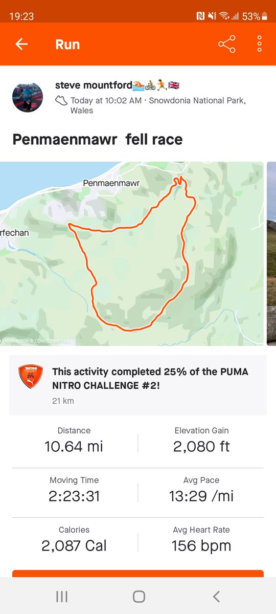 A tough day at Penmaenmawr  10mile Fell Race, with 3 check points and over 2000ft of climb, 1 mile wide Bog at the top slowing us down, great fun, the things you do for a free beer and a cup of soup