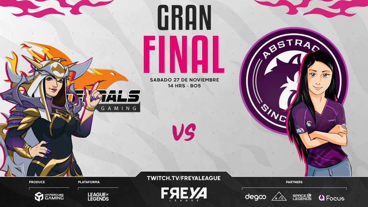 ghypercube's tweet photo. GRAN FINAL de la Tercera Temporada de la liga femenina de League Of Legends Freya League! 🏆

@AbstractLatam y @Eternals_Gaming estarán enfrentándose en un mejor de 5 para coronarse como las nuevas campeonas 🥰

#FreyaLeague #EllasJuegan #GirlPower https://t.co/XCRE0f6ghR