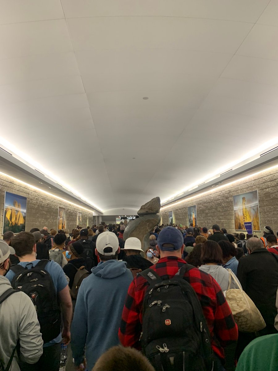ChatGhostTours's tweet photo. @newschannelnine But they are STILL holding all us passengers in a tunnel, can’t get out, can’t get to baggage claim, can’t get to flights. https://t.co/RD9ypmToWe