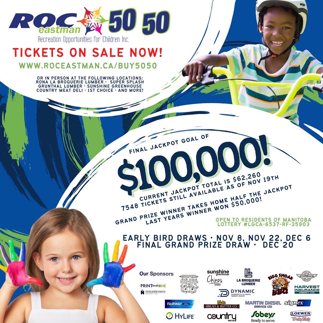 roceastman's tweet photo. Win up to $50,000! Open to all #manitoba residents. For more info and to buy tickets visit https://t.co/52TyV6VCsz https://t.co/U8eJUtmUoJ