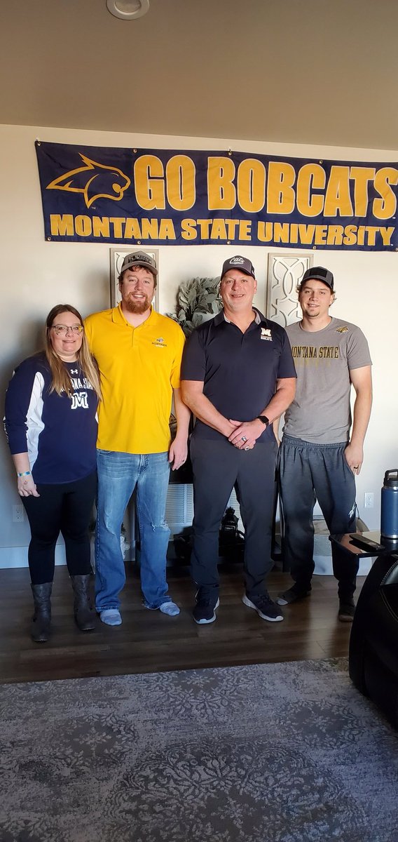 The Timmer Boys and my daughter rooting for the Bobcats in Bozeman. #WHEREiROOT