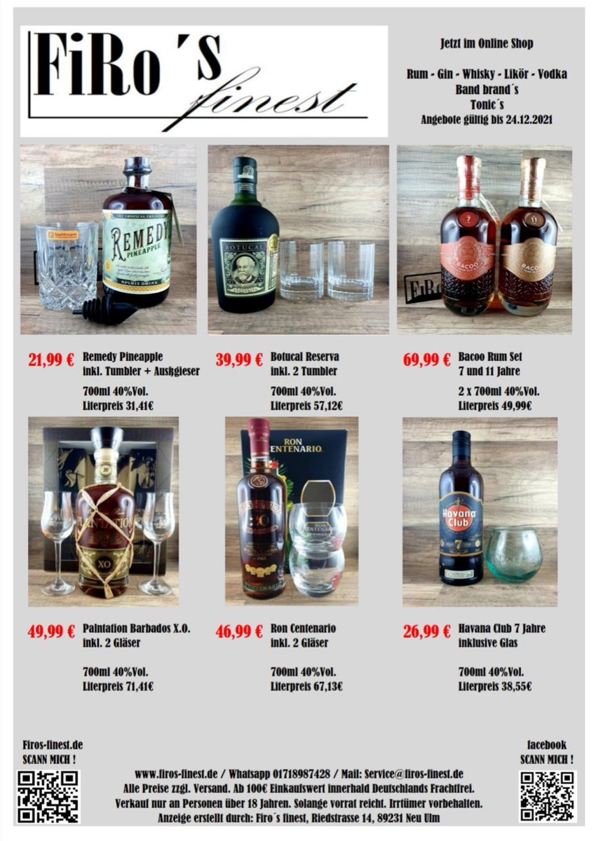 FirosFinest's tweet photo. Unser neuer Prospekt ist da 🤩🤩
Zum schmökern,  teilen und weitersagen 😊🥃

Tolle Sets perfekt für Weihnachten 😉

Alle Artikel findet ihr im Shop: https://t.co/nbfu2JN9RR 

Cheers @all 

#firosfinest #Werbung #Whisky #rum #gin #Geschenksets #Geschenkideen #weihnachten https://t.co/Icbw2GKwI7