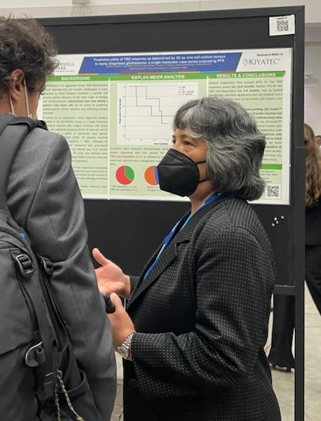 KIYATEC's tweet photo. We enjoyed the engaging poster session at #SNO2021 last night! Come visit @KIYATEC at booth #402 @NeuroOnc to learn more about our work with #3DPredictCancer and #GBM. https://t.co/YkAQUjPwMk