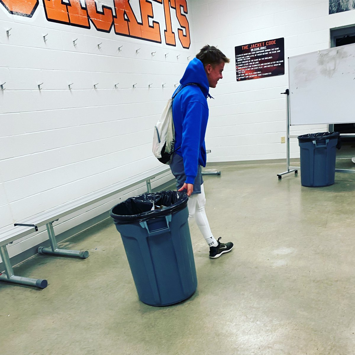 This picture sums up the greatness that is Jake Pecina. A senior that just played his last game…and is also the last one out of the locker room making sure no mess was left behind. You get IT Jake Pecina. A great future awaits! <a href="/jake_p2772/">Jake Pecina</a>
