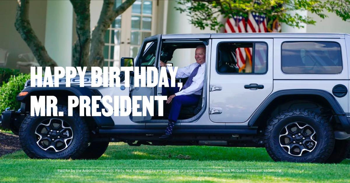 azdemparty's tweet photo. Happy birthday, @JoeBiden! https://t.co/ekpNbEh41h