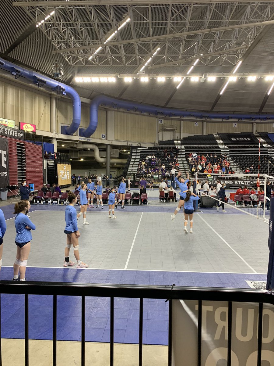 Girls are warming up here at the sun dome … go bears ALLIN