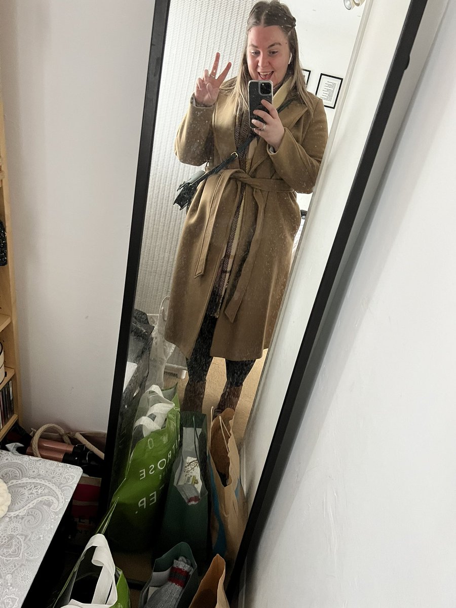 AmydoubleUjay's tweet photo. This coat is my second favourite thing that @marksandspencer have produced, it’s so damn snuggly.  The first is Percy Pigs, obviously https://t.co/6zUq4eUYFf
