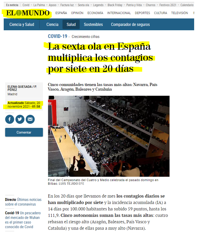 DathosBD's tweet photo. #COVID19 ESPAÑA | 🔴 Comparando hoy con ayer:

▶️1 a 17 noviembre de 2021
Casos->56.258
Fallecidos->252
Letalidad->0,45%

▶️1 a 17 noviembre de 2020
Casos->284.875
Fallecidos->5.587
Letalidad->2,0%

👉Menudos Miedos de Información. Ups, perdón, Medios de Información...😉 https://t.co/hAVsiErc9l