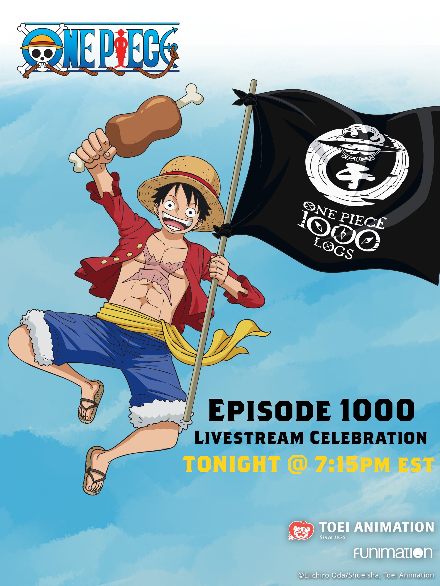 One Piece Tonight Tune Into Our One Piece 1000 Celebration To Catch Up With Episodes 998 999 And Learn How To Make Luffy S Favorite Food Journeytogether Stream It Here T Co Yyuqwm0sxt T Co Ghykqdvny2